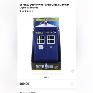 Doctor who tardis cookie jar with light and sounds